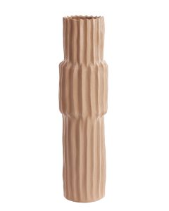 Vase deco Ø20,5x72,5 cm LONGA ceramics cognac brown