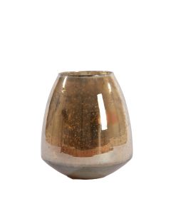 Vase Ø21,5x25 cm FIRA glass stone finish silver+gold