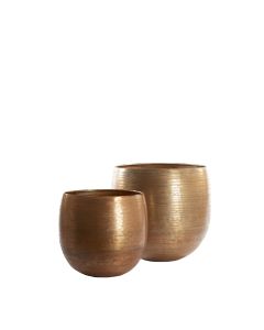 Pot deco S/2 Ø35,5x36,5+Ø45x45,5 cm LISBOA antique gold