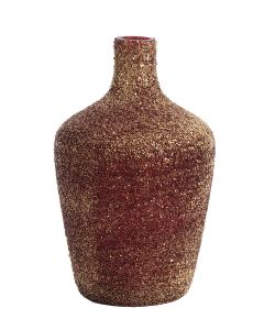 Vase Ø20x40 cm ABIGI glass burgundy gold
