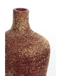 Vase Ø20x40 cm ABIGI glass burgundy gold