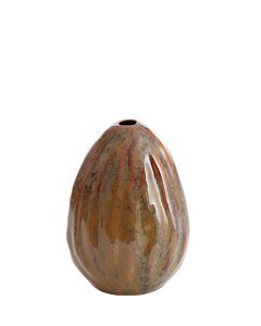 Vase deco 13,5x11x18,5 cm CACTA ceramics brown-grey