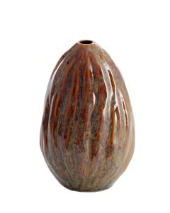 Vase deco 16x14x24,5 cm CACTA ceramics brown-grey