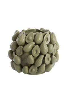 Vase deco 36x35,5x31,5 cm AVOCADO ceramics olive green