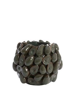 Vase deco 36x35,5x31,5 cm AVOCADO ceramics brown+green