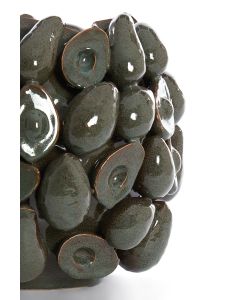 A - Vase deco 36x35,5x31,5 cm AVOCADO ceramics brown+green