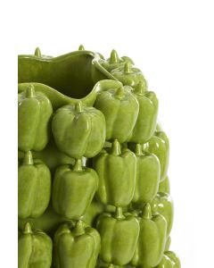 Vase deco 35x33x47 cm BELLPEPPER ceramics shiny green