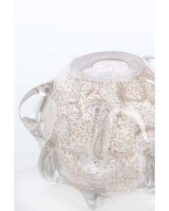 Vase Ø20x15 cm SINYARI glass clear+glitter sand
