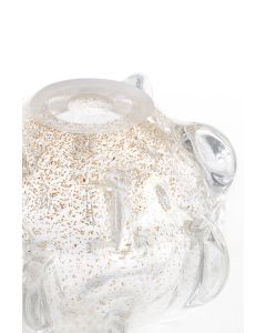 D - Vase Ø25x18 cm SINYARI glass clear+glitter sand