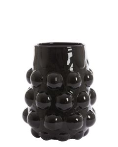 Vase Ø24x30 cm HAROA glass black