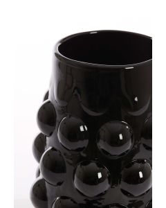 Vase Ø24x30 cm HAROA glass black
