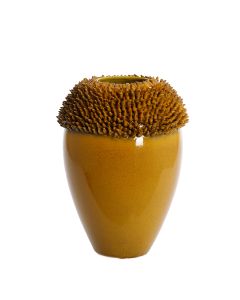 Vase deco 33x32x47,5 cm SANGKU ceramics ocher yellow
