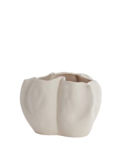 Vase deco 33,5x33x22,5 cm SANGULI ceramics cream