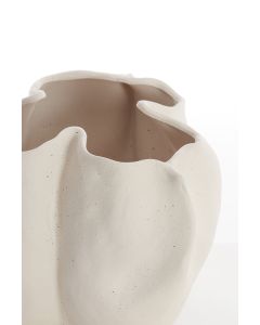 Vase deco 33,5x33x22,5 cm SANGULI ceramics cream