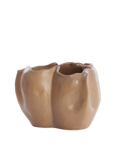 Vase deco 33,5x33x22,5 cm SANGULI ceramics grey brown