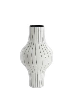 Vase deco Ø22x40 cm SINDO shiny white+black