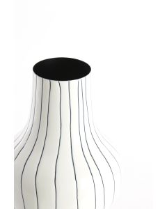Vase deco Ø22x40 cm SINDO shiny white+black
