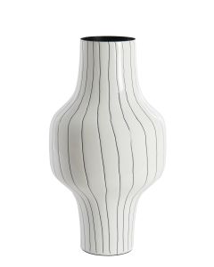 Vase deco Ø27x49 cm SINDO shiny white+black