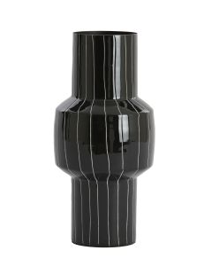 Vase deco Ø16x33 cm SENUMA shiny black+white