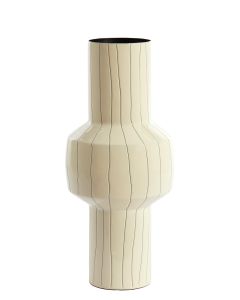 Vase deco Ø18x42 cm SENUMA shiny white+black