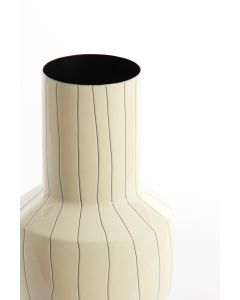 Vase deco Ø18x42 cm SENUMA shiny white+black