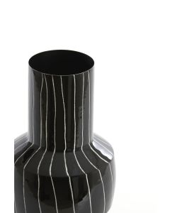 Vase deco Ø18x42 cm SENUMA shiny black+white