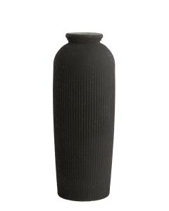 Vase Ø30x70 cm CAMPOS glass texture matt black