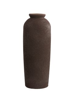 Vase Ø30x70 cm CAMPOS glass texture dark brown