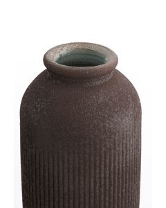 A - Vase Ø30x70 cm CAMPOS glass texture dark brown