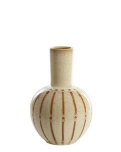 Vase deco Ø28,5x42 cm ULLOA ceramics shiny cream+brown