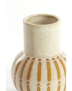 Vase deco Ø19x25 cm ULLOA ceramics shiny cream+brown