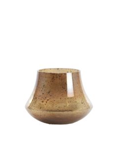 Vase Ø18x13,5 cm DOMI glass stone finish amber