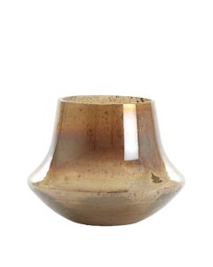 Vase Ø23x18 cm DOMI glass stone finish amber