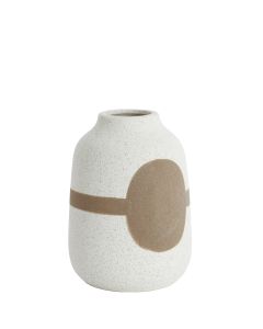 Vase deco Ø15x21 cm DANAI ceramics matt cream-brown