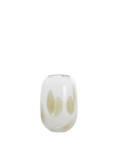 Vase Ø12x16 cm NENON glass clear-cream