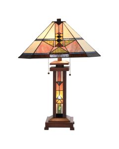 Table lamp Tiffany 42x42x60 cm E27/max 2x60W E14/max 1x7W - pcs     