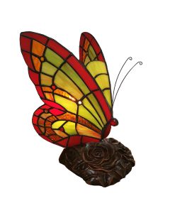 Table lamp Tiffany butterfly 15x15x27 cm E14/max 1x25W - pcs     