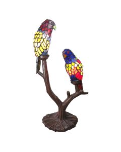 Table lamp Tiffany parrots 50x24x63 cm E14/max 2x40W - pcs