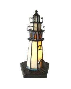 Table lamp Tiffany lighthouse Ø 12x28 cm E14/max 1x25W - pcs