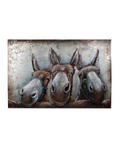 Wall Art donkeys 120x6x80 cm - pcs     