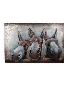 Wall Art donkeys 120x6x80 cm - pcs