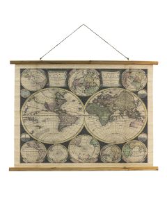 Wall chart world map 100x2x76 cm - pcs