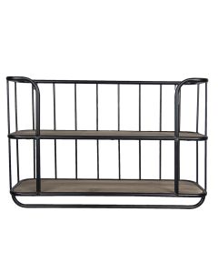 Wall rack iron and wood 66x20x44 cm - pcs