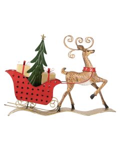 Decoration reindeer with sledge 68x11x50 cm - pcs