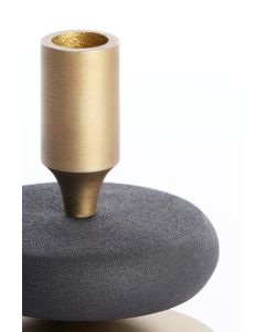 Candle stick Ø11x12 cm VELOUS antique bronze+matt black