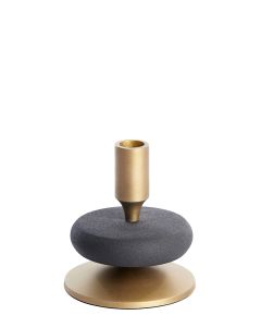 Candle stick Ø11x12 cm VELOUS antique bronze+matt black