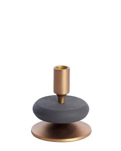 Candle stick Ø11x12 cm VELOUS brown-bronze+matt black