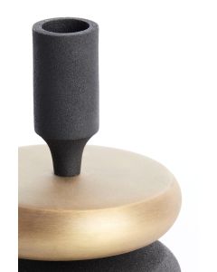 Candle stick Ø11x16 cm VELOUS antique bronze+matt black