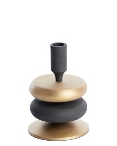 Candle stick Ø11x16 cm VELOUS antique bronze+matt black