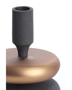 Candle stick Ø11x16 cm VELOUS brown-bronze+matt black